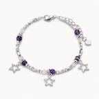 Amethyst Armband mit Sternanhängern