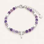 Amethyst Armband mit Kreuzanhänger