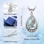 Mondstein Kette aus 925er Silber mit Adlermotiv