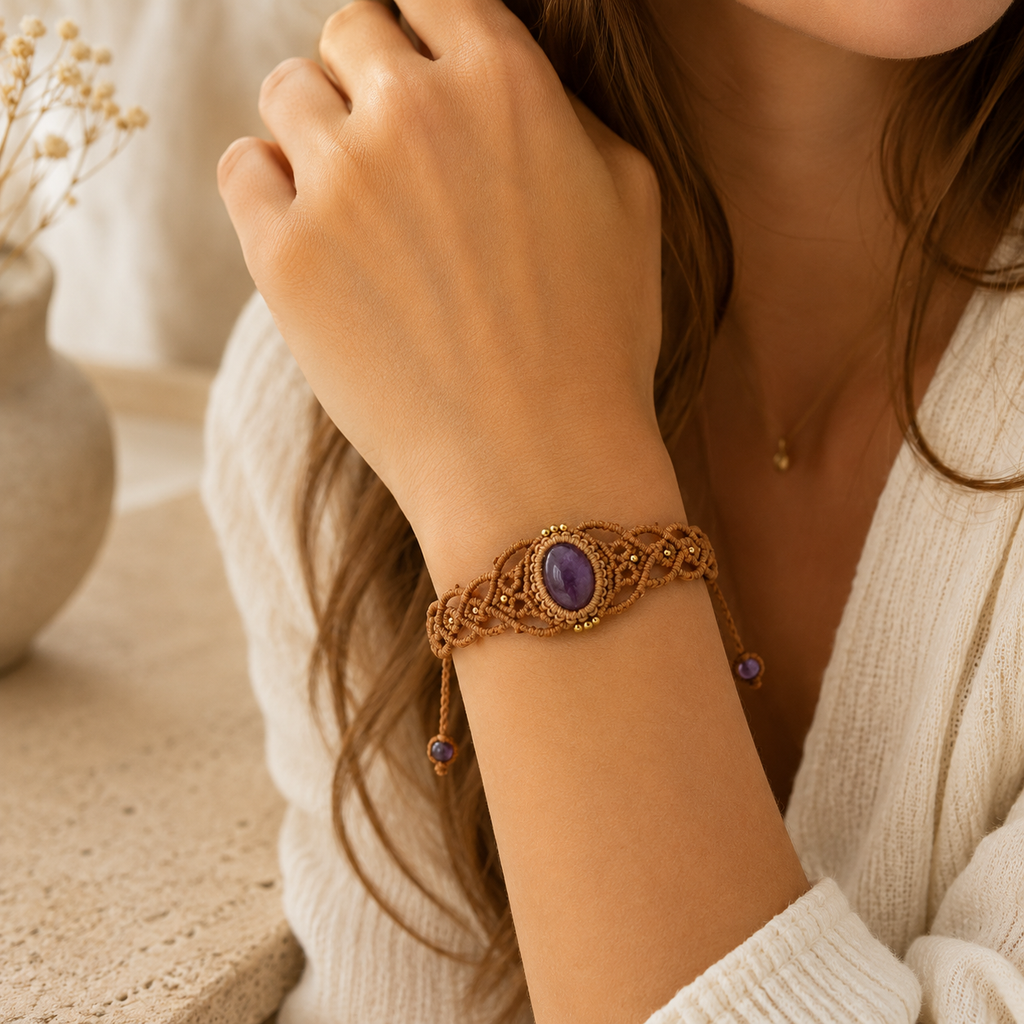 Amethyst Makramee Armband