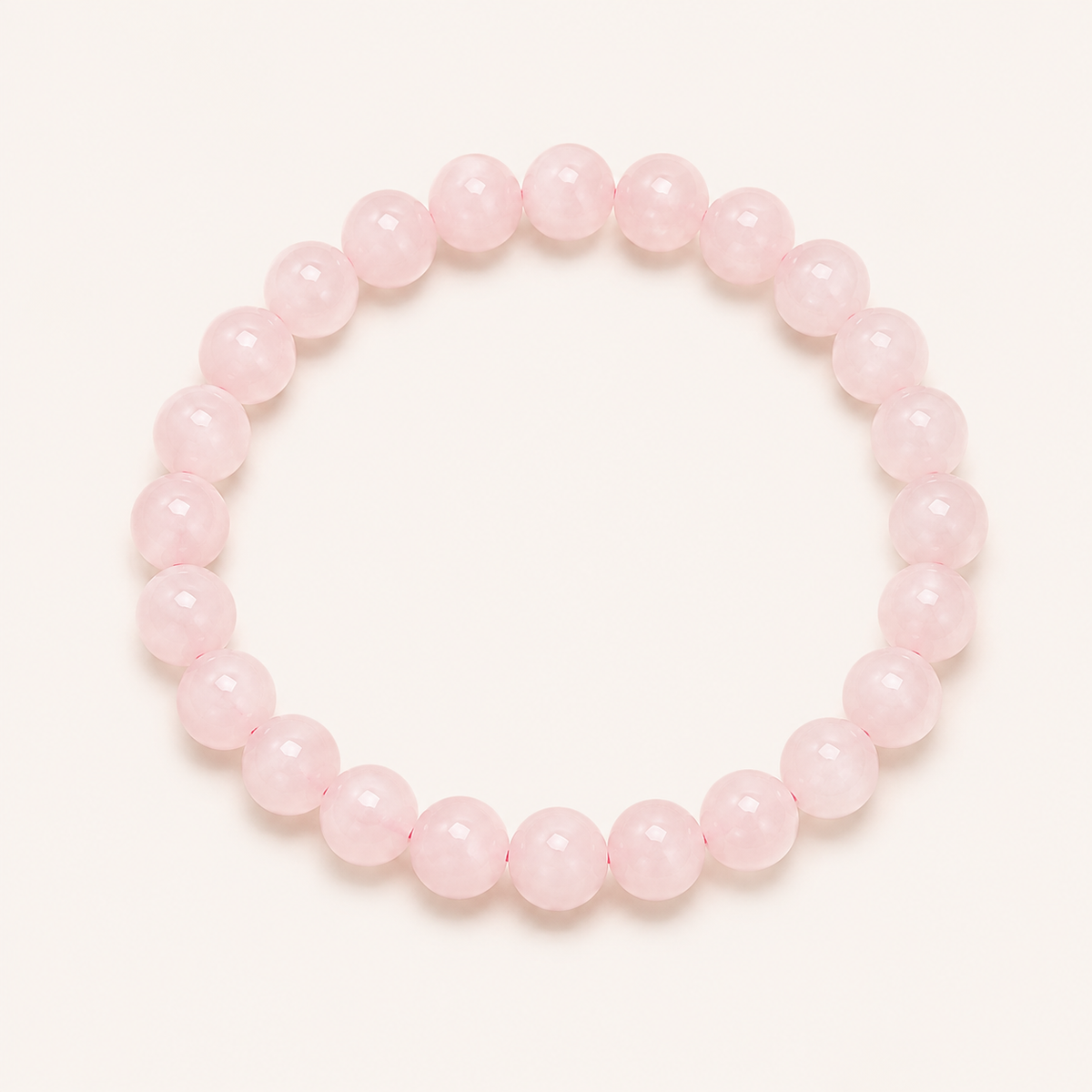 Rosenquarz Perlenarmband mit großen Rundperlen