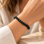 Mattes Onyx Armband mit verstellbarem Verschluss