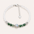 Mondstein Armband mit grünem und weißem Achat