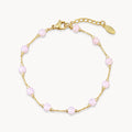 Rosenquarz Armband mit feiner Kette