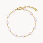 Rosenquarz Armband mit feiner Kette