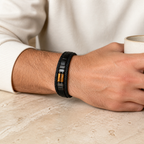 Tigerauge Herren Lederarmband mit zwei Zylindersteinen