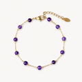 Filigranes Amethyst Armband mit goldfarbener Kette
