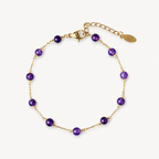 Filigranes Amethyst Armband mit goldfarbener Kette