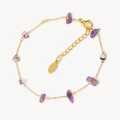 Amethyst Splitterarmband mit goldfarbener Kette
