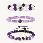 Amethyst Armband-Set mit drei unterschiedlichen Designs