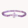 Filigranes Amethyst Perlenarmband mit Kreuz