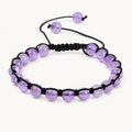 Verstellbares Amethyst Armband mit schwarzer Kordel