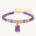 Amethyst Armband mit rechteckigem Steinanhänger