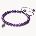 Amethyst Perlenarmband mit Tannenzapfen-Anhänger