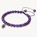 Amethyst Perlenarmband mit Tannenzapfen-Anhänger