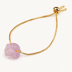 Amethyst Armband mit Rohstein und goldfarbener Kette