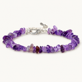 Amethyst Splitterarmband mit silberfarbenem Verschluss