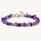 Amethyst Splitterarmband mit silberfarbenem Verschluss