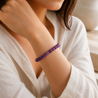 Klassisches Amethyst Perlenarmband