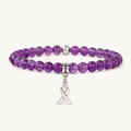 Amethyst Perlenarmband mit Schleifenanhänger