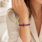 Amethyst Armband mit Kreuz aus Amethyst