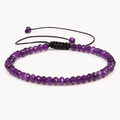 Verstellbares Amethyst Armband mit facettierten Perlen