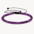 Verstellbares Amethyst Armband mit facettierten Perlen