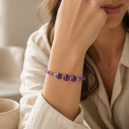 Filigranes Amethyst Armband mit drei Mittelperlen