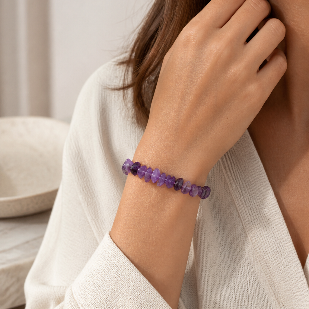 Klassisches Amethyst Splitterarmband