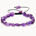 Verstellbares Amethyst Armband mit ovalen Steinperlen