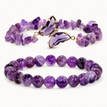 Amethyst Armband-Set mit Splitterarmband und Perlenarmband