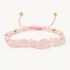 Rosenquarz Makramee Armband mit Splittersteinen