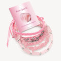 Mehrreihiges Rosenquarz Armband Set in Rosa