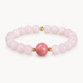 Rosenquarz Rhodonit Armband mit Mittelperle