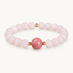 Rosenquarz Rhodonit Armband mit Mittelperle
