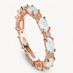 Opal Ring mit ovalen Steinen in Roségoldoptik