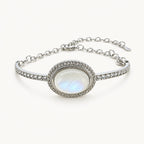 Mondstein Armband aus 925er Silber mit ovalem Mittelstein