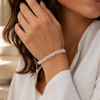 Mondstein Perlenarmband aus 925er Silber mit unregelmäßigen Steinen