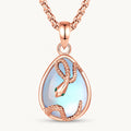 Mondstein Kette aus 18K Roségold mit Schlangenanhänger