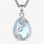 Mondstein Kette aus 925er Silber mit Schlangenanhänger
