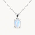 Mondstein Kette aus 925er Silber mit ovalem Steinanhänger