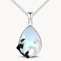 Mondstein Kette aus 925er Silber mit Orca-Anhänger