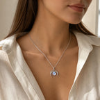Mondstein Kette aus 925er Silber mit Mondsichel-Anhänger