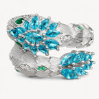 Aquamarin Ring Silber aus 925er Silber mit floralem Mehrstein-Design