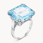 Ring Aquamarin Silber aus 925er Silber mit großem quadratischem Stein