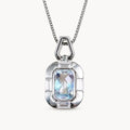 Aquamarin Kette aus 925er Silber mit rechteckigem Anhänger im Vintage-Stil