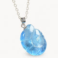 Aquamarin Halskette aus 925er Silber mit muschelförmigem Anhänger