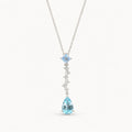 Kette mit Aquamarin-Imitat aus 925er Silber mit tropfenförmigem Anhänger