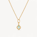 Aquamarin Kette aus 925er Silber vergoldet mit ornamentalem Anhänger
