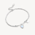 Mondstein Armband aus 925er Silber mit Herzanhänger